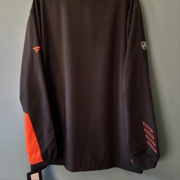 Fanatics L NHL Philadelphia Flyers Windbreaker Jacket Black Orange Authentic Pro - Picture 3 of 10